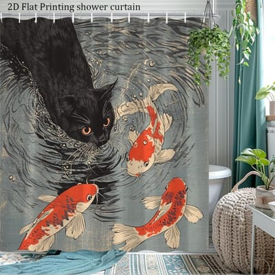 Sneldrogend Makkelijk Schoon te Maken Douchegordijn Met Haken Waterdicht Anti-schimmel Schattige Stijl Meervoudig Gebruik Voor Douchebak Privacy Bescherming 120x180cm