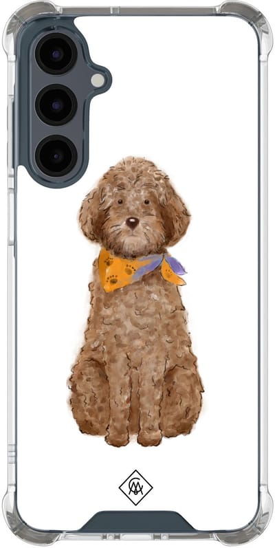 Casimoda® hoesje - Geschikt voor Samsung Galaxy A16 - Labradoodle - Shockproof case - Extra sterk - TPU/polycarbonaat - Bruin/beige, Transparant