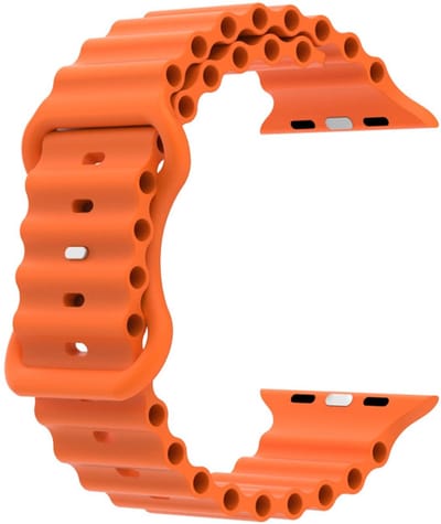 Siliconen bandje - geschikt voor Apple Watch series 1/2/3/4/5/6/7/8/9/10/11/ SE (1,2,3) / Ultra (1,2,3) met maat 44 mm / 45 mm / 46 mm / 49 mm - oranje