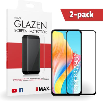 2-pack BMAX Screenprotectors geschikt voor OPPO A98 - Van gehard glas - Samsung screenprotectors - Telefoonaccessoires - Telefonie & Accessoires - Beschermglas - Glazen screenprotectors