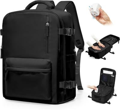 Dailygoods- Reisrugzak Handbagage 40x30x20cm - Vacuümcompressiesysteem - Laptopcompartiment - Waterdicht - Dames/Heren - Gratis pomp