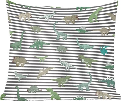 Sierkussens - Kussentjes Woonkamer - 60x60 cm - Kinderkamer - Zwart - Dinosaurus - Jongetjes - Meiden - Kinderen