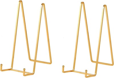 Grote Plate Houder Display Stand - 12" Hoge Plate Standaard voor Zware Displays - Metaal Fotolijst Stand - Tafel Easel voor Decoratieve Schalen, Plaquettes en Boeken - 2 Stuks