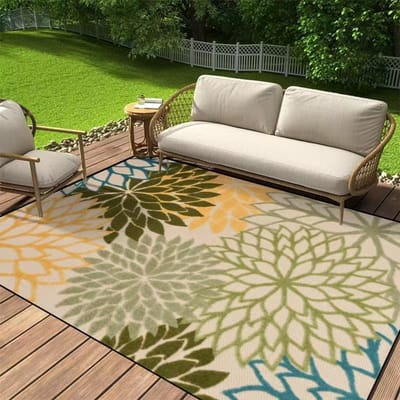 Modern Eenvoudig Bloementapijt Buitententtapijt Kamerdecoratiemat Slaapkamer Antislip Voetmat Huisdecoratie 80*120cm