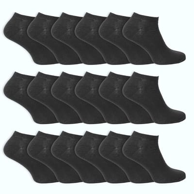 Bundelvoordeel 18 paar | Naadloze biologische dames sneakersokken | heren sneakersokken | wit of zwart