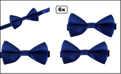 6x Vlinder strik donker blauw - Hamston Festival thema feest party gala feest hollywood
