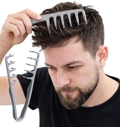 Volumekam Haar – 2 Stuks Grove Tanden Haarkam – Stylingkam voor Volume, Krullen & Pluizig Haar – Professionele Haar Styling Kam – Grijs
