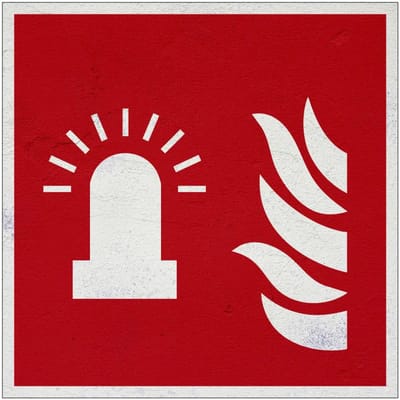 Brandalarm flitslicht bord – F018 | Forex Re materiaal | 10 x 10 cm