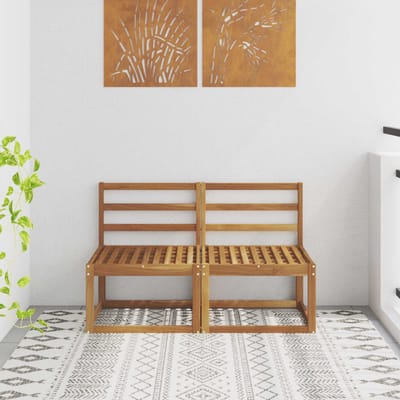 vidaXL - 2 - Stuk - Buiten - Midden - Sofa - Massief - Acacia - Hout - Naturel
