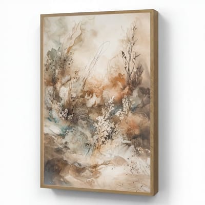 Wandlamp 60x90 cm - Oplaadbaar - Abstract - Beige - Verf - Kunst - Natuur - Bloemen - Wandlampen binnen woonkamer - Slaapkamer lamp - Decoratieve nachtlamp - Vloerlamp draadloos