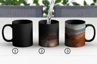 Magische Mok - Foto op Warmte Mokken - Koffiemok - Duin - Planten - Zonsondergang - Strand - Zee - Magic Mok - Beker - 350 ML - Theemok