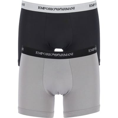 Emporio Armani  Maat M Boxers Essential Core (2-pack) - heren boxers normale lengte - zwart en grijs