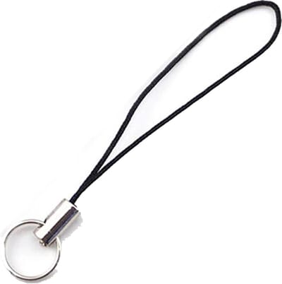 Bandje met sleutelring - 55mm - Zilver / zwart - 10 stuks