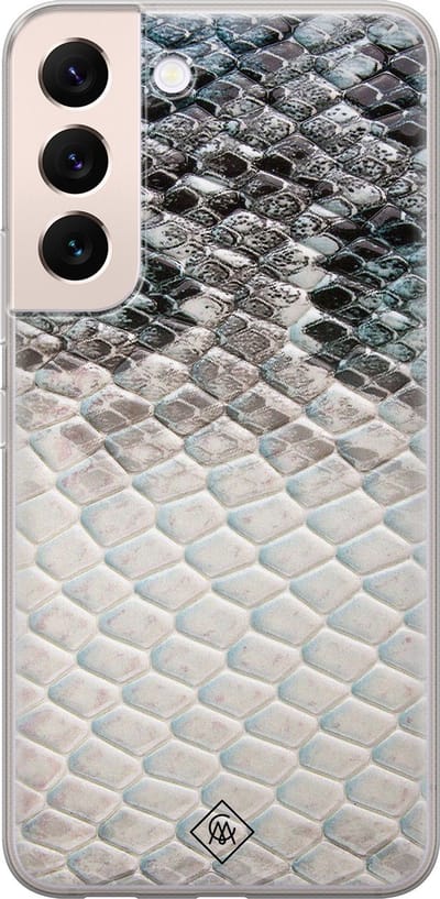 Casimoda® hoesje - Geschikt voor Samsung S22 Plus - Oh My Snake - Backcover - Siliconen/TPU - Blauw