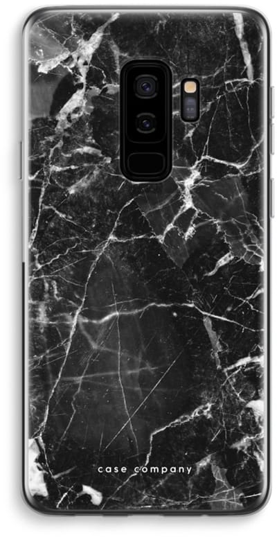 Case Company® - Hoesje geschikt voor Samsung Galaxy S9 Plus hoesje - Zwart Marmer - Soft Cover Telefoonhoesje - Bescherming aan alle Kanten en Schermrand
