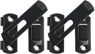 2 stuks Flip Latch Poortgrendel, 3 inch RVS Schuurdeurslot, Antidiefstalslot, Veiligheidsdeurslot voor Houten Hek, Matzwarte Afwerking