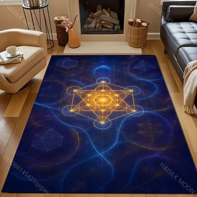 Metatron's Cube Patroon Tapijt voor Slaapkamer Woonkamer Bedzijde Sofa Vloermat Moderne Huisdecoratie Vloerkleed Groot Formaat 60*90cm