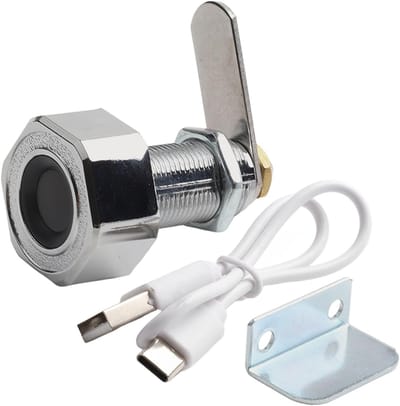 Vingerafdruk Ladeslot - Biometrisch Slot - Kast Beveiligen - Snelle Identificatie - 30mm Kern - Zilver