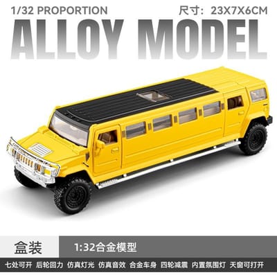 1:32 Verlengd Auto Simulatie Legering Auto Model Geluid En Licht Pull Back Speelgoed Auto Ornament