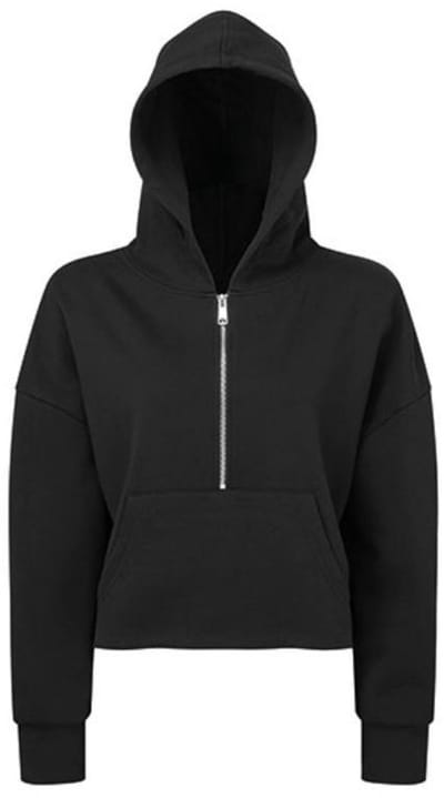 TriDri - Dames Hoodie met halve Rits - Black maat XS