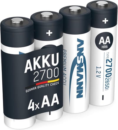 Oplaadbare Batterijen - AA Batterijen - Apparaten Voeden - Hoge Capaciteit 2700mAh - 4 Stuks