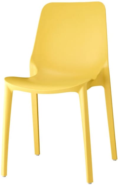 Designstoel, terrasstoel, campingstoel GINEVRA in mosterdgeel van het Italiaanse S•CAB. Verpakt per 6 stuks en 5 jaar garantie!
