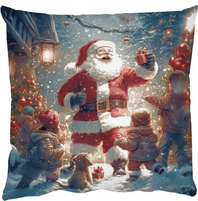 Sierkussens - Kussentjes Woonkamer - 50x50 cm - Kerstvreugde - Sneeuw - Kleurrijk