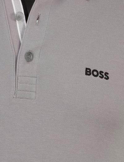 Polo Boss Green Paddy grijs poloshirt zwart logo