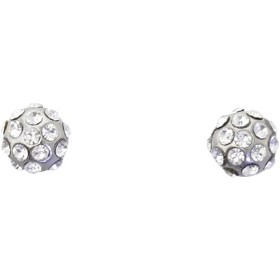Behave – Dames oorstekers – Wit kristal – Vintage zilverkleur