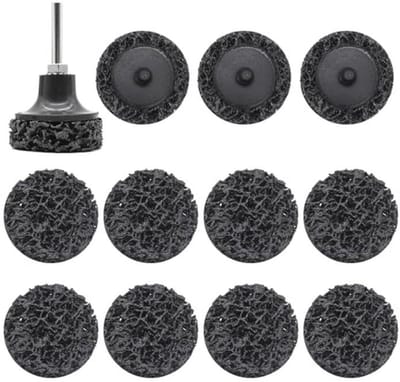 Slijpschijven 50 mm voor Slijpmachine - Inclusief Houder - 12 Stuks - Voor Verwijderen van Roest en Lak - Zwart