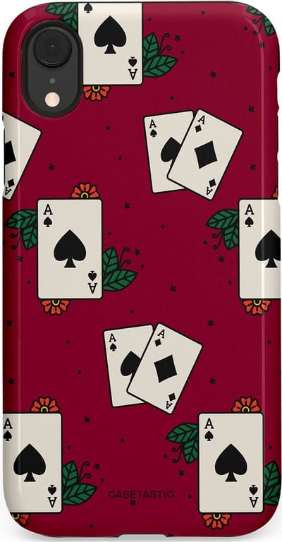 Casetastic Hoesje Geschikt voor Apple iPhone Xr - Stijlvolle Beschermende Duo-layer Case - Casino Aas