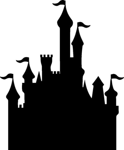Muursticker met krijtbordmotief - uitwisbare zelfklevende muurstickers - PRINSESSENKASTEEL + 4 VLOEIBARE KRIJTJES - 90x75cm