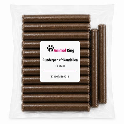 Animalking Kauwstaaf 100% Runderpens Frikandel voor Hond 16 Stuks - Hondensnacks Gedroogd - Honden Snacks
