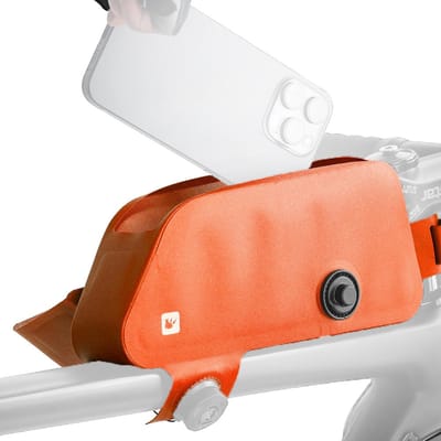 2L Waterdichte Fiets Bovenbuis Tas Magnetische Fietstas Fiets Voortas Compact Formaat Snel Ontgrendelen oranje
