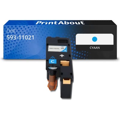 PrintAbout huismerk Toner 593-11021 Cyaan Geschikt voor Dell