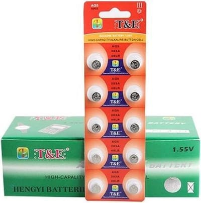 Batterijen AG5 Alkaline 10 stuks / knoopcel batterij / ook genoemd als LR48, AG5, LR754, 193, G5, GP93A, 393, SR754W, 393A, 48LR