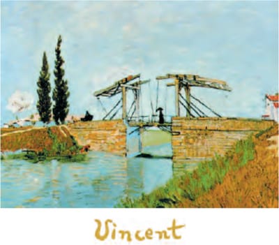 Mini kunstposter - Vincent van Gogh - De ophaalbrug - 24x30 cm