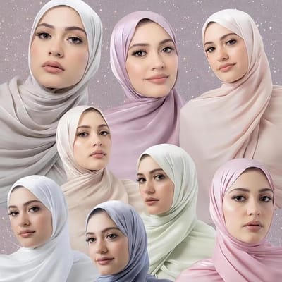 Dames Sjaal - Hoofddoek Hijab - Stijlvol Accessoire - Glanzende Crepe Stof - 190x70 cm - Diverse Kleuren