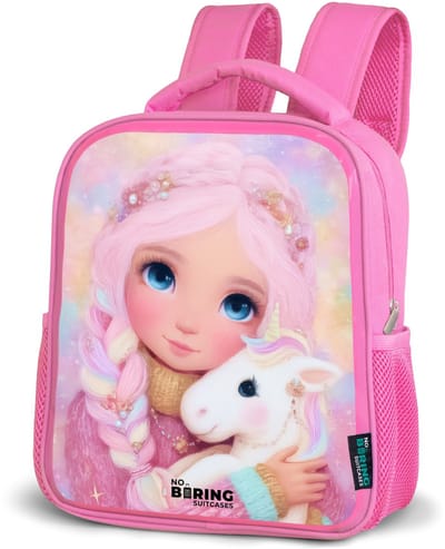 NoBoringSuitcases.com® - Rugzak roze - Schooltas meisjes - Meisje - Eenhoorn - Roze - Kinder rugtas meisje - Boekentas kind - Kinderrugzak voor school - Schoolrugzak