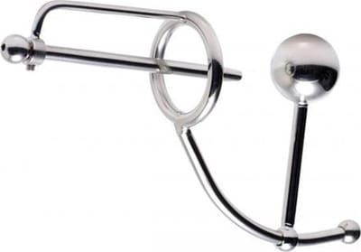 Black Label - Verschuifbare Anale Intruder met Plasbuis Plug