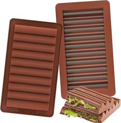 Grote en Dikke Siliconen Chocoladevormen, 2 Stuks, Herbruikbare Mallen voor Snoeprepen, Ideaal voor DIY Chocolade Creaties