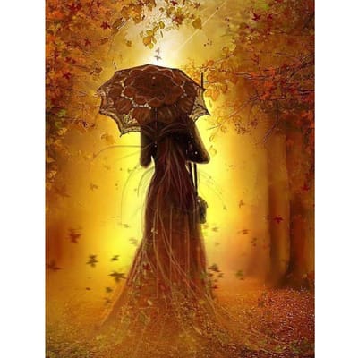 Peinture de diamant 5D à faire soi-même, image de femme Vintage, broderie de Portrait, Kit de mosaïque, décor 20X30CM yellow
