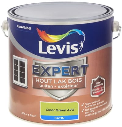 Levis - Expert Hout Lak Buiten Satin Mix - Clear Green A70 - Mengverf - 2,5 L