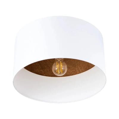 Sollux Lighting Plafondlamp Telesto - 20x35x35cm - E27 - wit/donkerbruin - stof/hout/staal