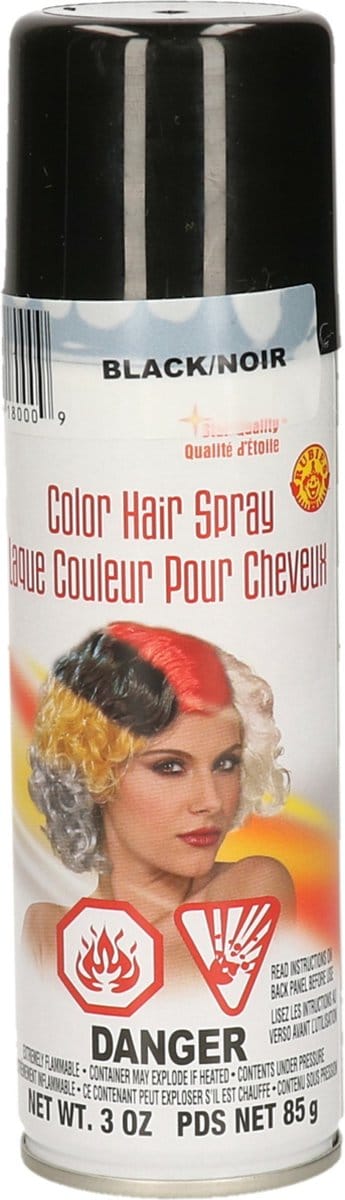 Goodmark Haar verf/spray - zwart - spuitbus - 125 ml - Carnaval