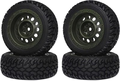SolidKeus - 75mm Rubber Banden en Plastic Velgen voor 1/10 RC Auto