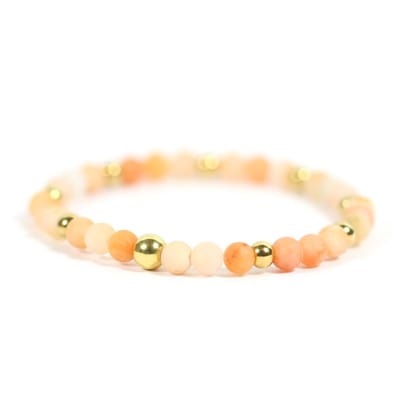 Heaven Eleven KIDS - meisjes - armband - edelsteen - aventurien - oranje - 4mm - 15 cm