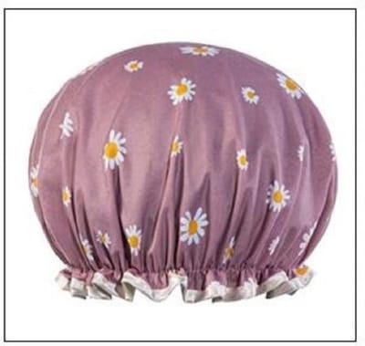 Jumada's - Vrouwen Benodigdheden: DoucheMuts - Waterdicht - Dubbele Laag - Purple Daisy - Badkamer Accessoires - Dubbellaags