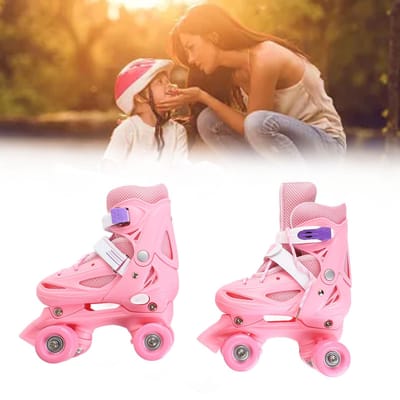 2-in-1 Rolschaatsen Roze Rolschaatsen voor Kinderen Volwassenen Meisjes Vrouwen Buiten Binnen XS Maat 27‑30 multi