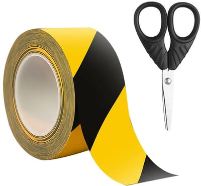 Reflecterende Plakband Geel Zwart, 33m x 5cm, Veiligheidsband, Waterdichte Waarschuwingsband, Markering voor Auto's en Trailers